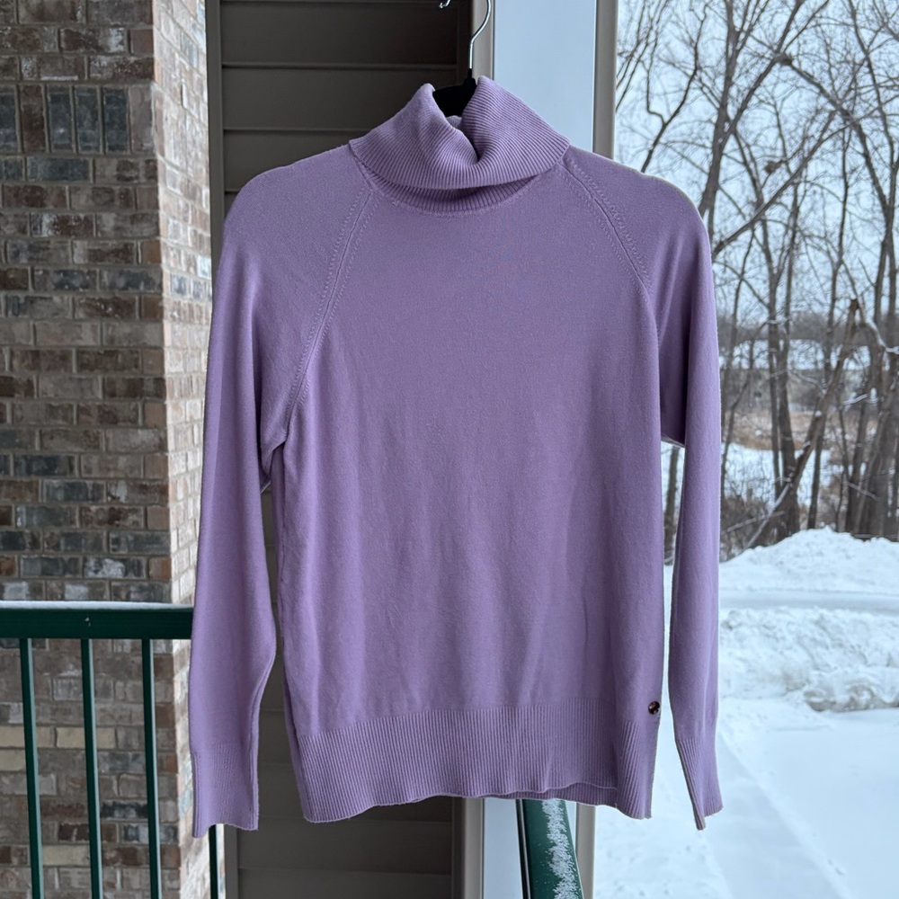 🆕 Ottod’Ame Essence Lavender Turtleneck Sweater US 10 Made in Italy ViscoseBlend - Picture 3 of 17